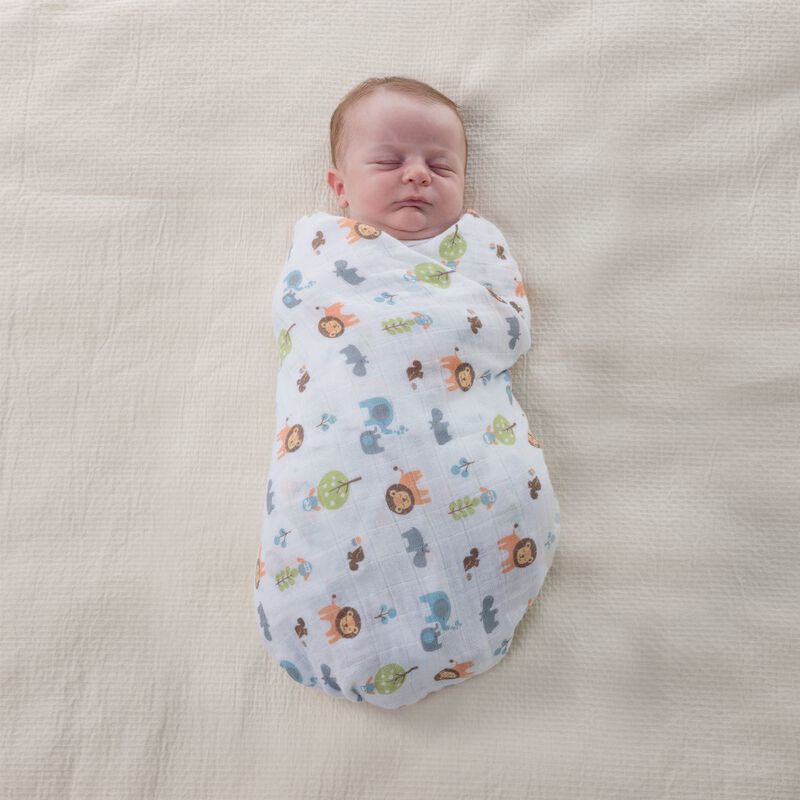 Swaddles Set (2 Pcs) (Animals Print) (Light Grey) image number null